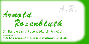 arnold rosenbluth business card